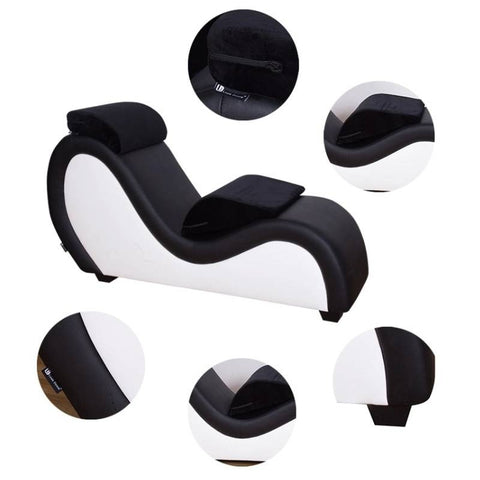 Kama Sutra Mebon Chaise Love Lounge Red With Black Pillows