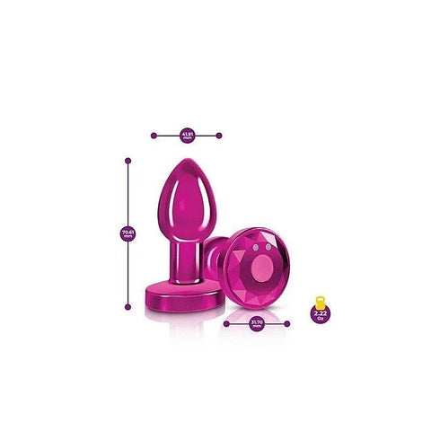 Cheeky Charms Pink Vibrating Metal Butt Plug by Viben