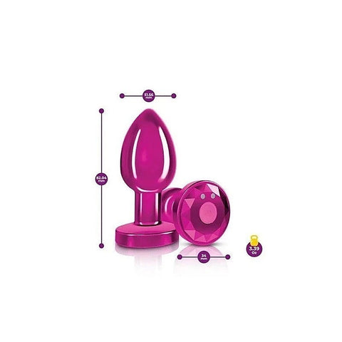 Cheeky Charms Pink Vibrating Metal Butt Plug by Viben