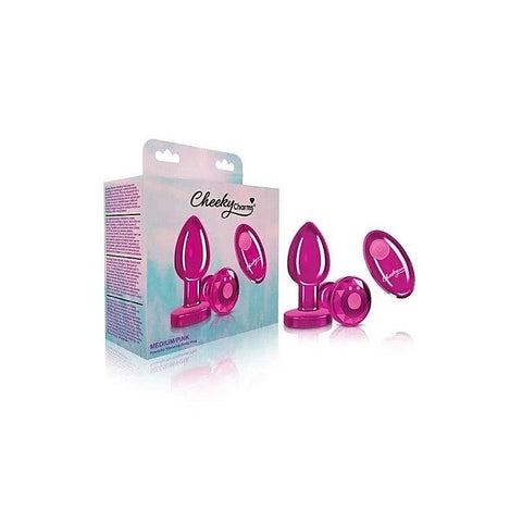 Cheeky Charms Pink Vibrating Metal Butt Plug by Viben