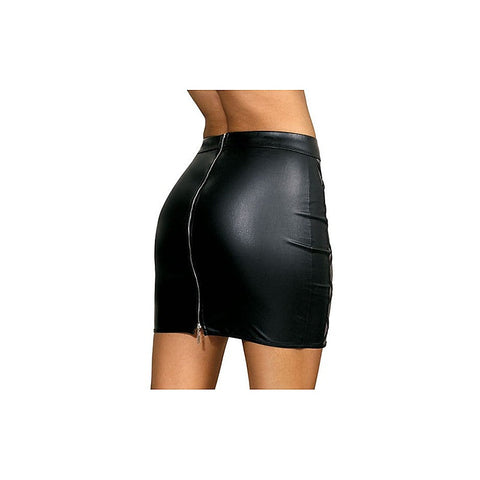 Stretch Wetlook Mesh Criss Cross Women Skirt