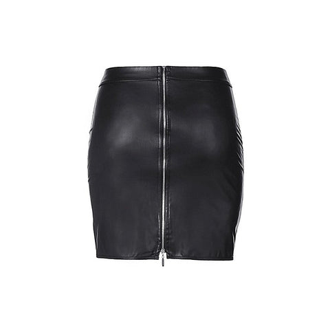 Stretch Wetlook Mesh Criss Cross Women Skirt
