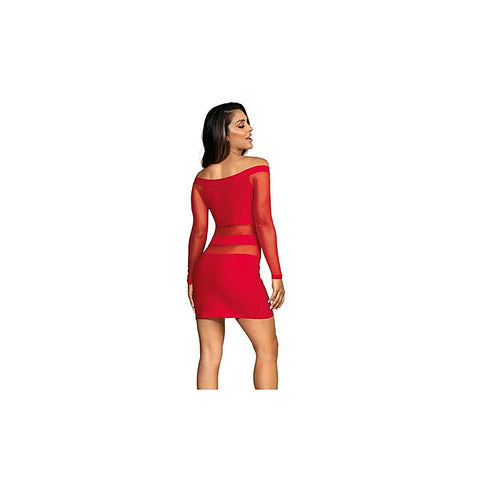 Off The Shoulder Mesh Panel Women Sexy Dress