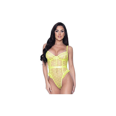 Exposed Lingerie High Leg Star Womens Teddy by Magic Silk