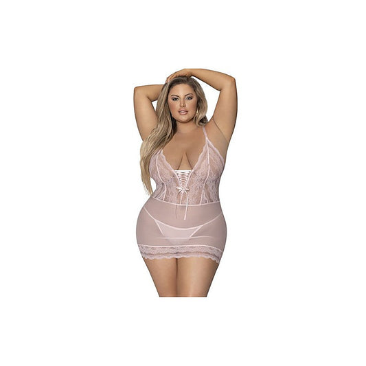 Exposed Lingerie Lace Chemise and G-String by Magic Silk