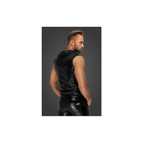 Snake Wetlook Sleeveless Zip-up Top by Noir Handmade
