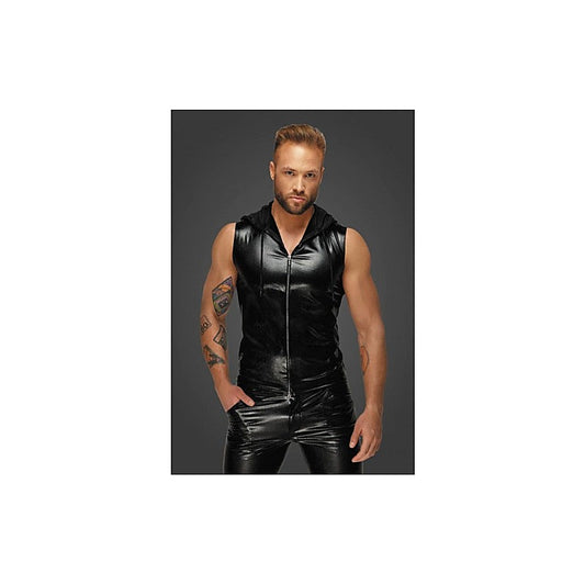 Snake Wetlook Sleeveless Zip-up Top by Noir Handmade