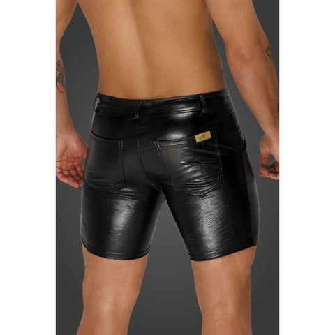 Snake Wetlook Mid Length Mens Shorts by Noir Handmade
