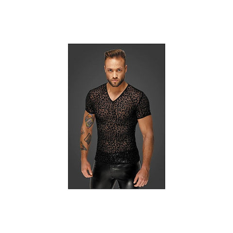 Leopard Flock V-Neck Fetish Wear Mens T-Shirt