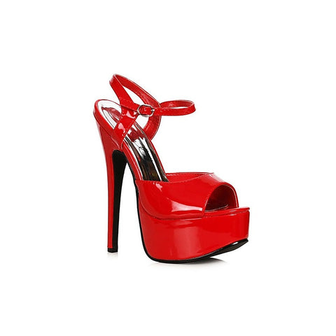 6.5 Inch Stiletto Sexy Sandal Red by Ellie Shoes
