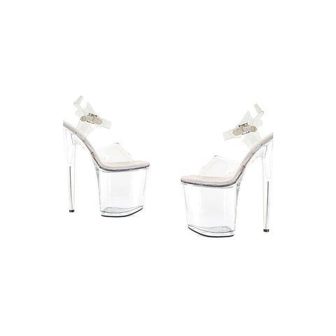 8 Inch Platform Sandal Clear by Ellie Shoes