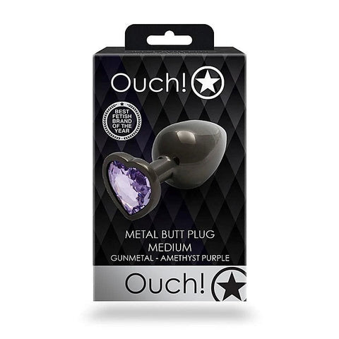 OUCH! Heart Gem Butt Plug - Medium by Shots Toys