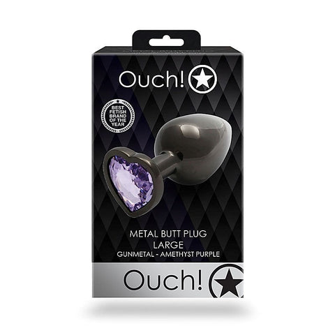 OUCH! Heart Gem Butt Plug - Large by Shots Toys