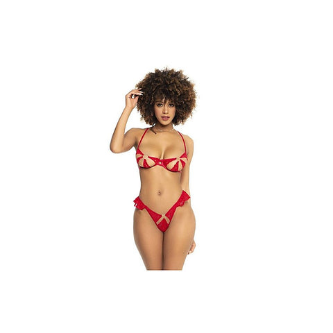 2 Piece Lace Cut Out Bra and Panty Set by Mapale
