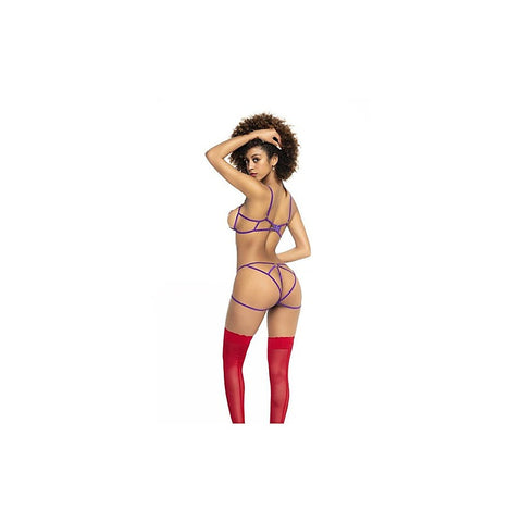 2 Piece Purple Elastic Red Heart Applique Set by Mapale