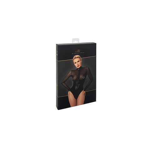 Edge Wetlook and Mesh Bodysuit by Noir Handmade