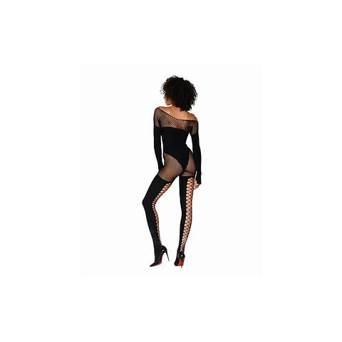 Seamless Opaque & Fishnet Bodystocking