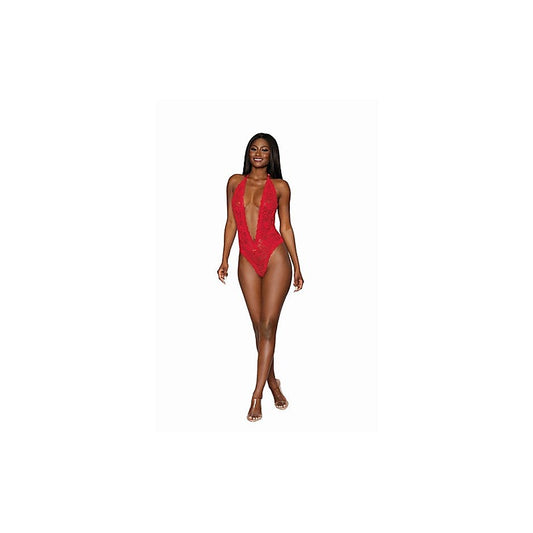 Heart Back Deep V-Neck Womens Sexy Teddy