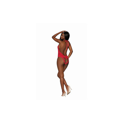 Heart Back Deep V-Neck Womens Sexy Teddy