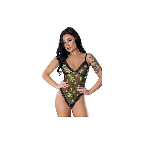 Pot Leaf Women Teddy by Magic Silk