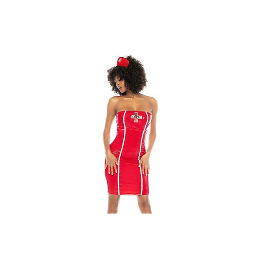 Sexy Nurse Costume Vinyl Red by Mapale