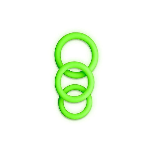 OUCH! Luminescent Pleasure Cock Rings by Shots Toys