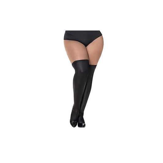 Sexy Womens Thigh Highs Vinyl Gloss Black by Mapale