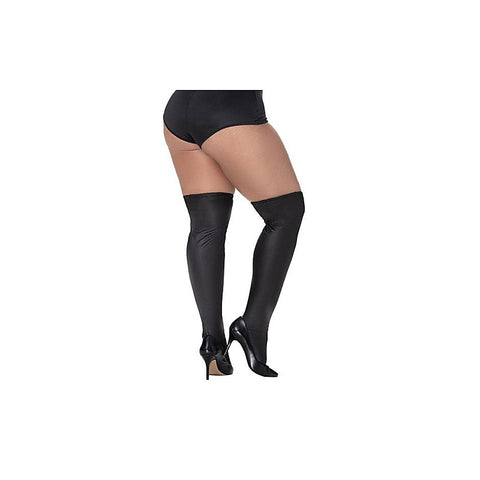Sexy Womens Thigh Highs Vinyl Gloss Black by Mapale