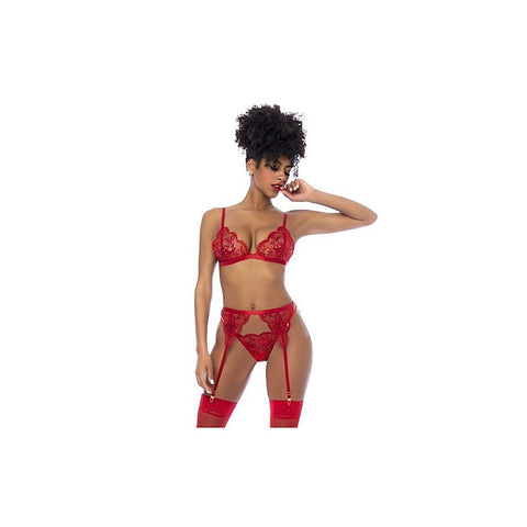 3 Piece Bralette, Garter Belt and Thong Set by Mapale