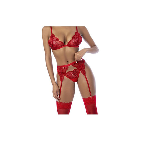 3 Piece Bralette, Garter Belt and Thong Set by Mapale