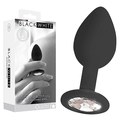 BW Silicone Butt Plug with Removable Jewel by Shots Toys