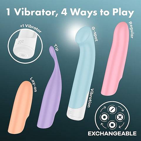 Playful Four Interchangeable G Spot Vibrator by Satisfyer