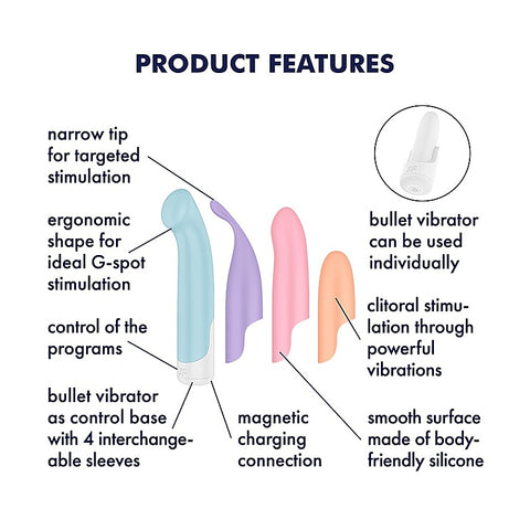 Playful Four Interchangeable G Spot Vibrator by Satisfyer