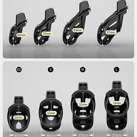 3D Ventilation Male Chastity Cock Cage Lock Set by BDStyle