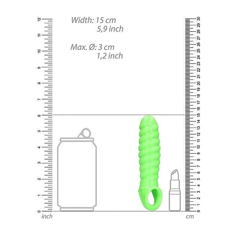 OUCH! Glow in Dark Swirl Stretchy Penis Sleeve by Shots Toys