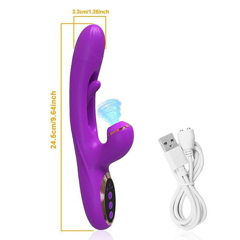 Flapping Clit Sucking 10 Functions Rabbit Vibrator