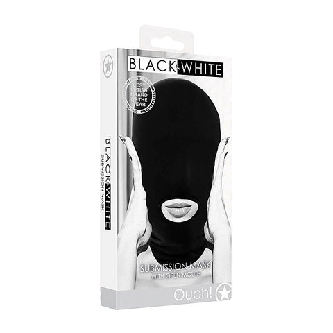 OUCH! BW Submission Mask With Open Mouth by Shots Toys