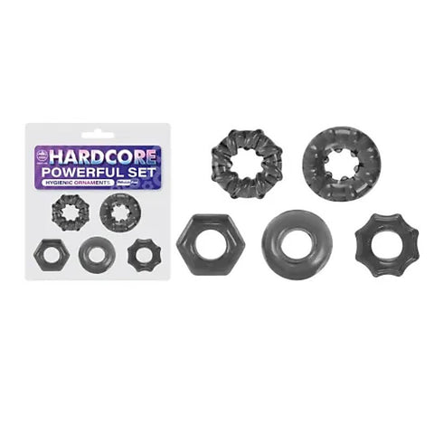 Excellent Power Hardcore 5 Piece Stretchy Cock Rings