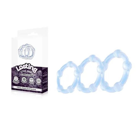 Excellent Power Lasting 3 Piece Beaded Cock Rings Set