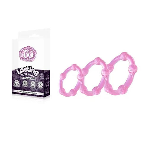 Excellent Power Lasting 3 Piece Beaded Cock Rings Set