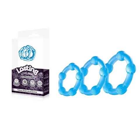 Excellent Power Lasting 3 Piece Beaded Cock Rings Set