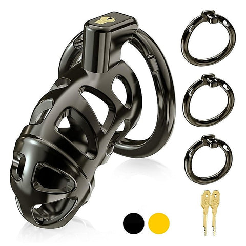 Male Chastity Cage with 3 Active Sizes Rings by BDStyle