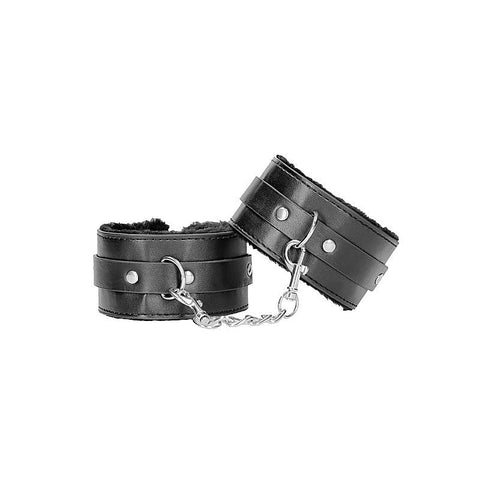 OUCH! BW Plush Bonded Leather Ankle Cuffs by Shots Toys