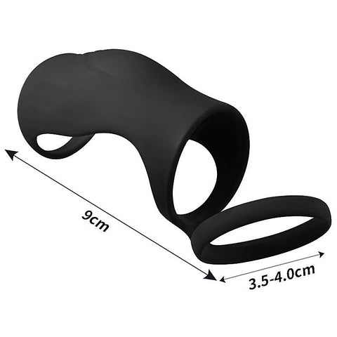 Silicone Dual Cock Ring Penis Sleeve by BDStyle