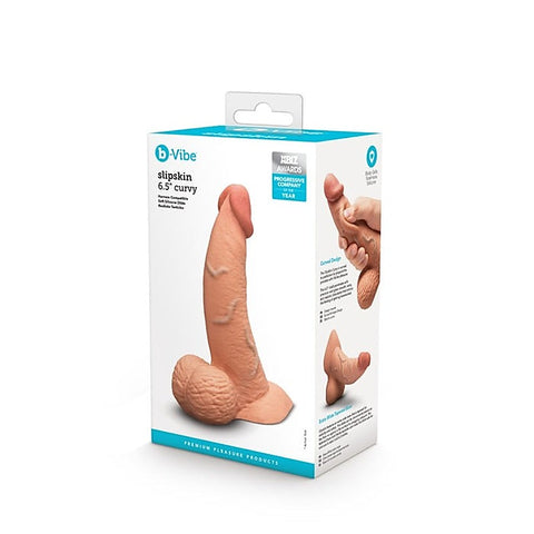 Slipskin Curved Realistic Silicone Dildo by B-Vibe