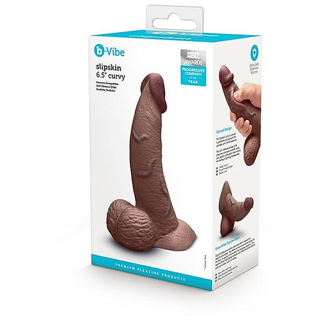 Slipskin Curved Realistic Silicone Dildo by B-Vibe