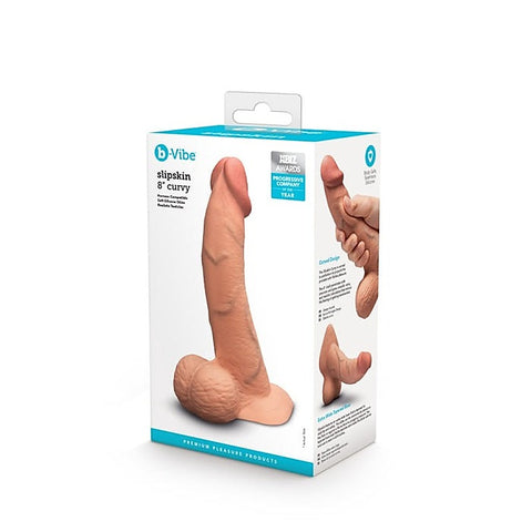 Slipskin Curved Realistic Silicone Dildo by B-Vibe