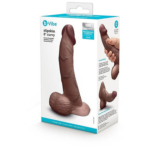 Slipskin Curved Realistic Silicone Dildo by B-Vibe