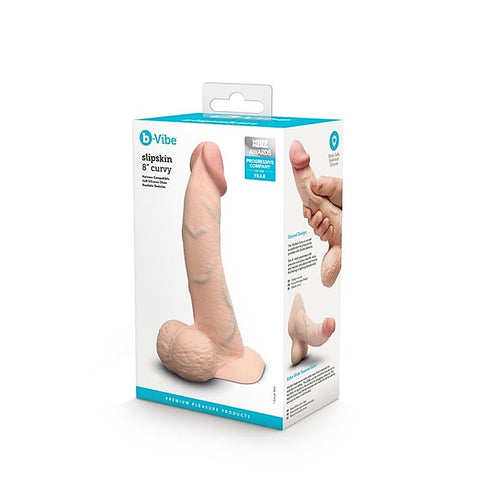 Slipskin Curved Realistic Silicone Dildo by B-Vibe
