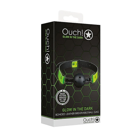 OUCH! Glow in Dark Breathable Ball Gag by Shots Toys